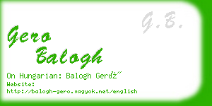 gero balogh business card